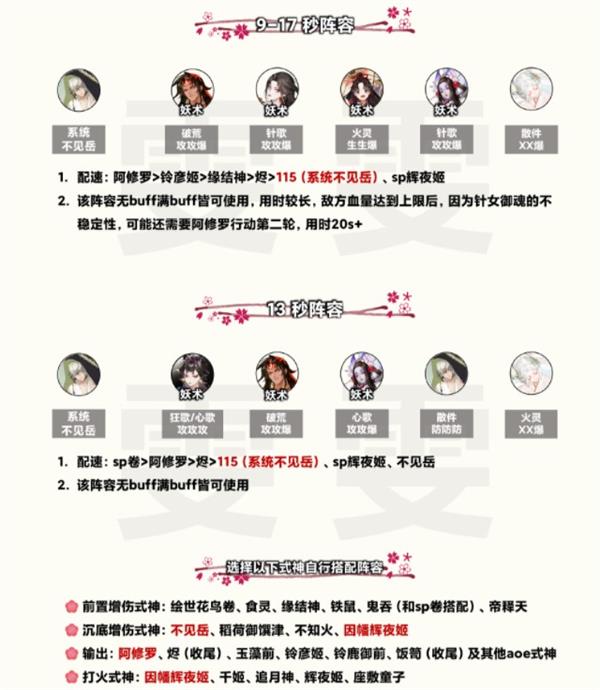 阴阳师观山不见爬塔阵容分享：技能buff和展性buff